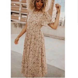 Hayden Floral Beige Dress